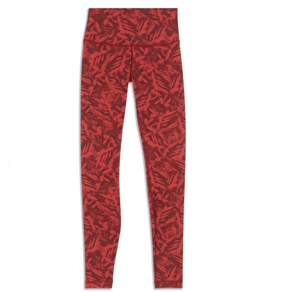 NWT Lululemon Wunder Under HR Tight 25" Spray Leaf Fireside Size 4 - Picture 2 of 10